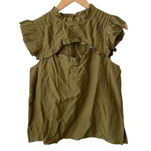 Cami NYC Cut Out Cotton Top in Olive Green